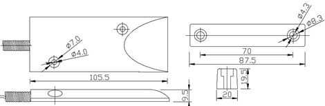 Wired Rolling Door Sensor/Shutter Sensor - Overhead Mount(图1)