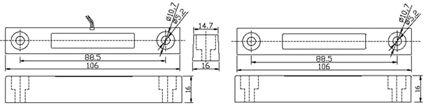 有线电磁门传感器-表面安装(图1)