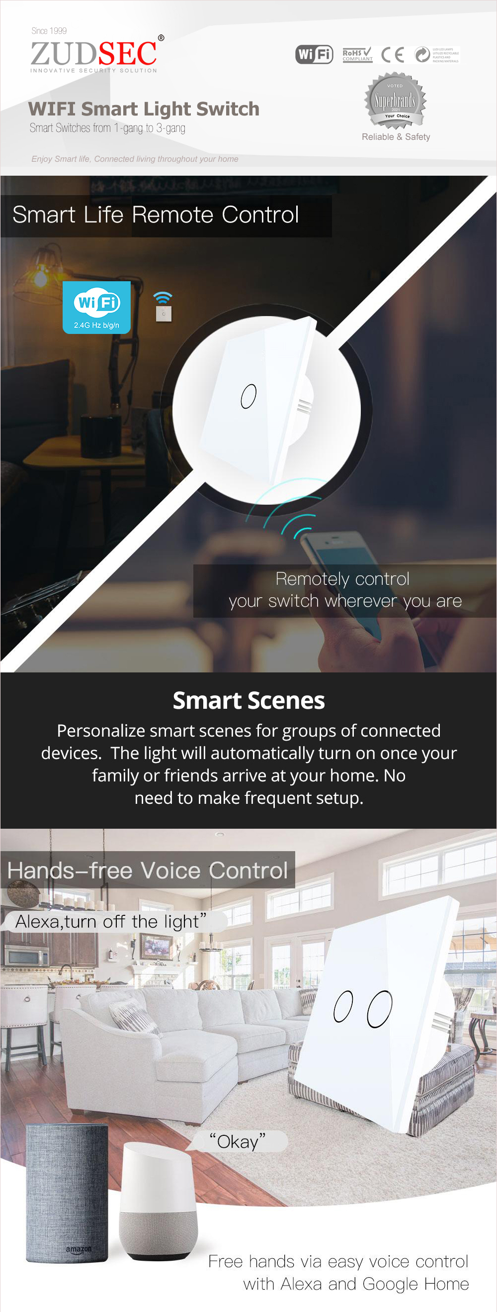 WIFI Smart Light Switch -1 Gang(图1)