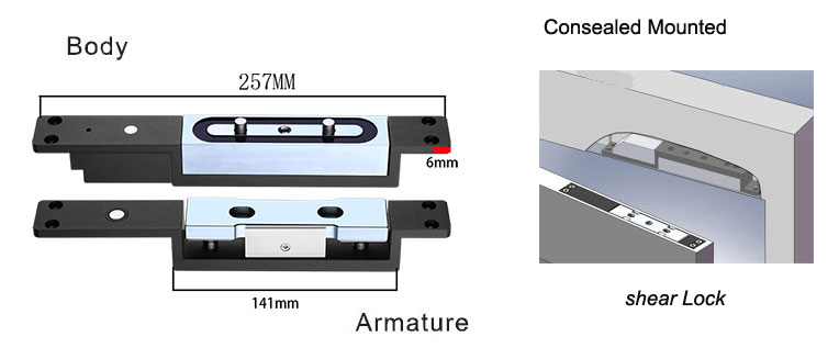 Electromagnetic(Shear) lock -Concealed Mount(图1)